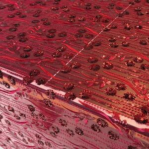Elegant Red Sequin sheer fabric